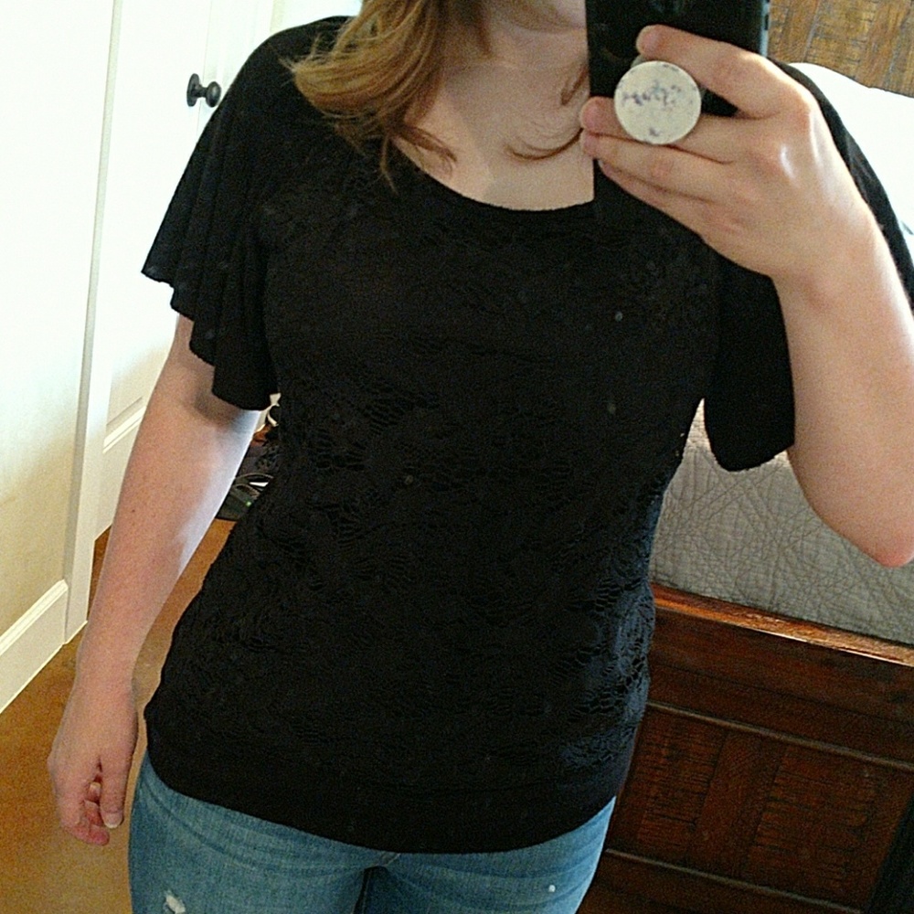 Black lace top